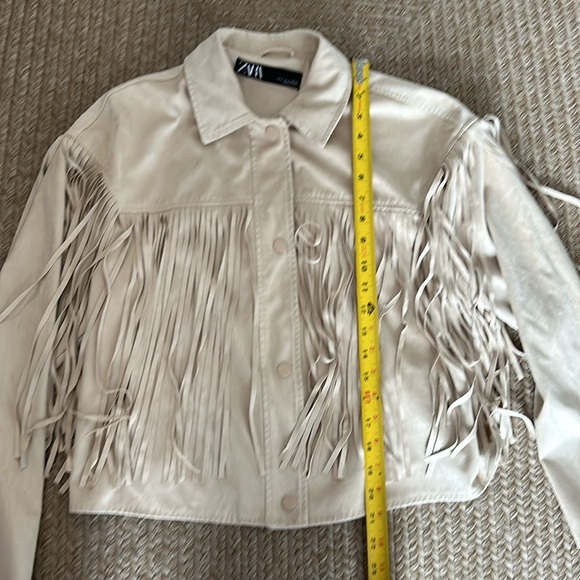 Zara faux suede jacket with fringes size M - Picture 4 of 5
